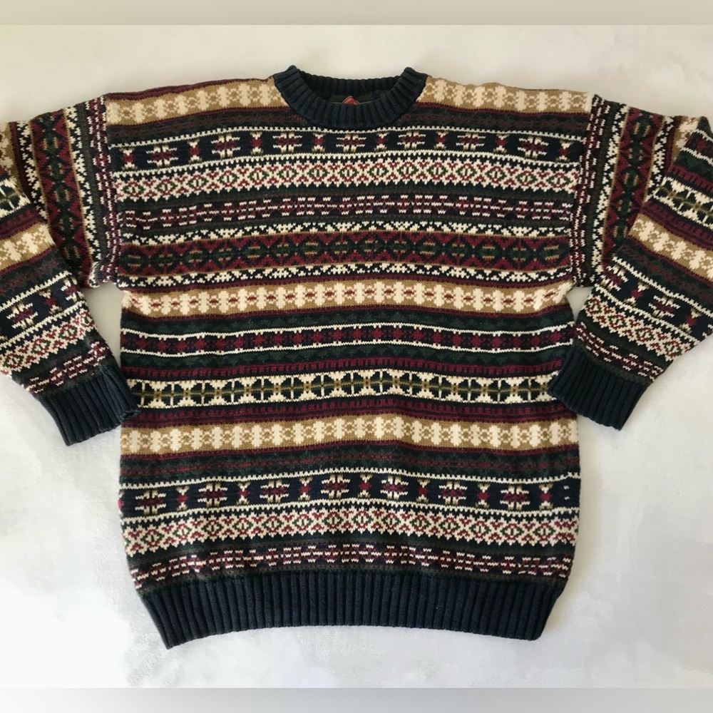 Vintage “StoneHaven” Knit Heavy Ramie Cotten Blend Sweatshirt Mens Size Medium